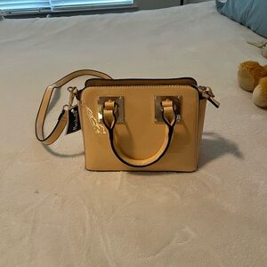 Glossy Tan Handbag